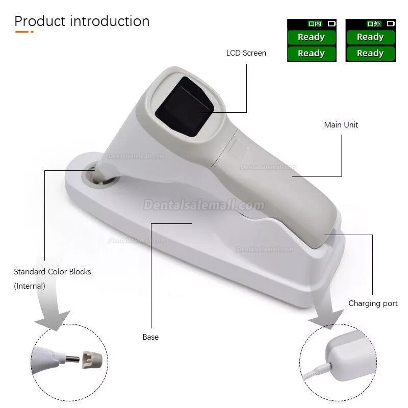 Dental LED Tooth Color Comparator Digital Colormeter with Teeth Shade Guide